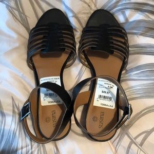 FOR SALE - Brand New Black Leather Wedge Shoes Nordstrom 9.5
